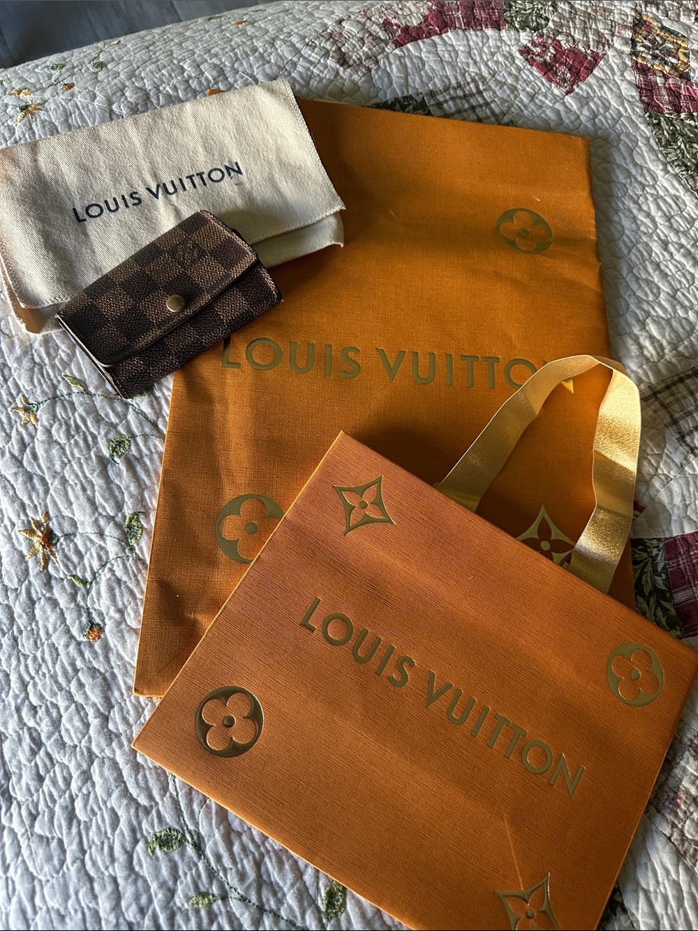 Louis Vuitton Damier Ebene Small Key holder  in Brown with dust bag 2 gift bags